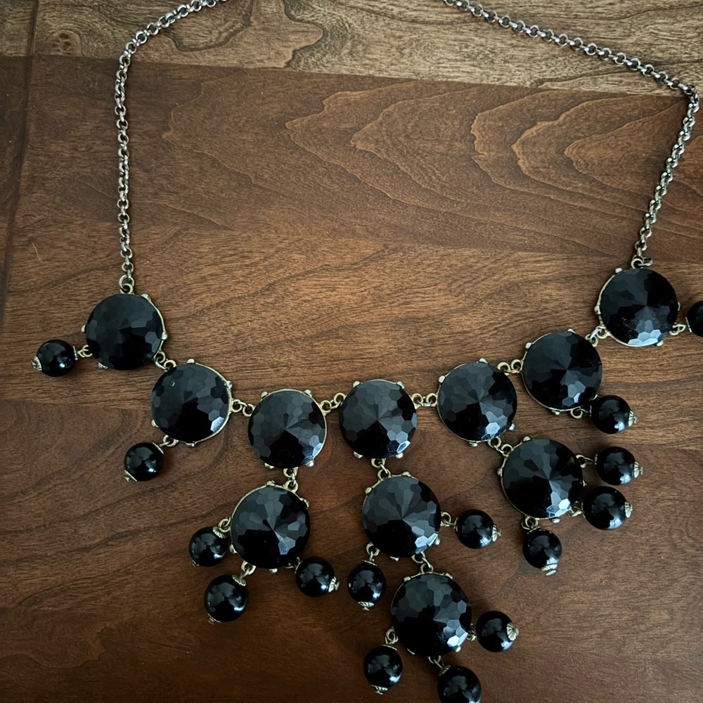 J Crew Elegant Black Statement Necklace